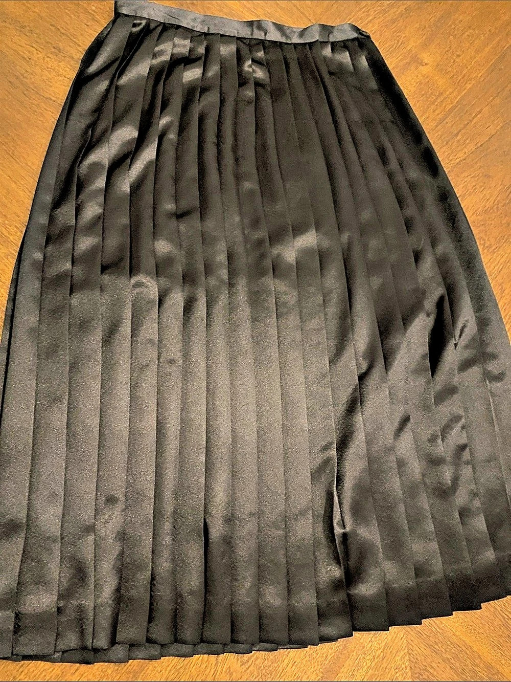 Wyndham Collection Pleated Maxi Skirt in Black Size 12 - Picture 2 of 7